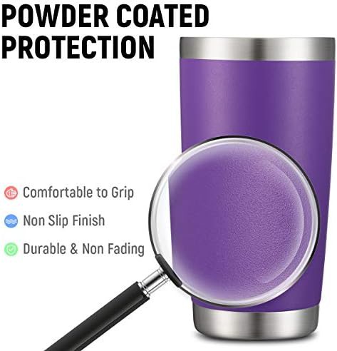 Purple insulated travel mug with straw — photo 4