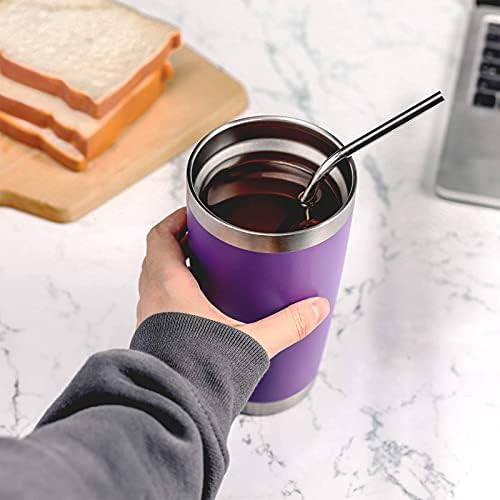 Purple insulated travel mug with straw — photo 5