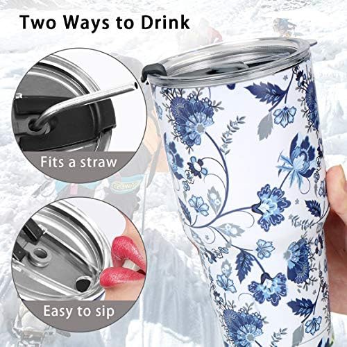 Stainless steel tumbler with metal straw — photo 3