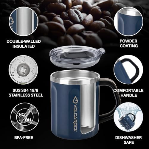 Navy Blue Insulated Camping Tea Mug — photo 3