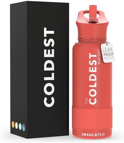 Crimson Red Insulated Bottle with Straw Lid