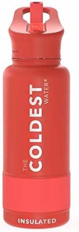 Crimson Red Insulated Bottle with Straw Lid — photo 4