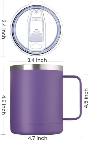 Purple stainless steel camping mug with lid — photo 4