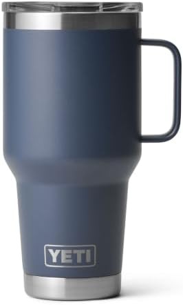 Navy 20 oz travel mug with lid