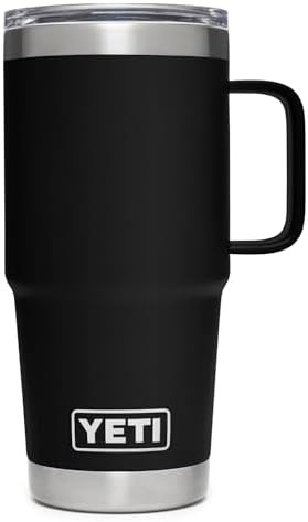 Black 20 oz travel mug with lid