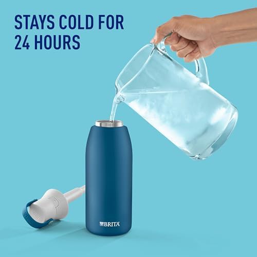Marina blue premium filtering stainless steel bottle — photo 4