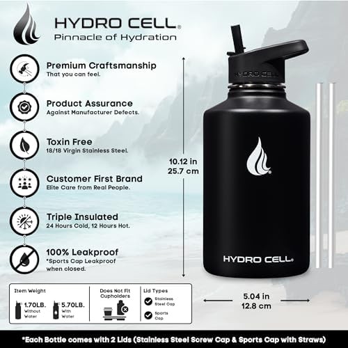 Large Black Stainless Steel Bottle 64 oz — photo 4