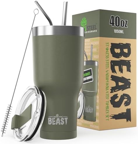 Army Green Beast Vacuum Tumbler 40 oz