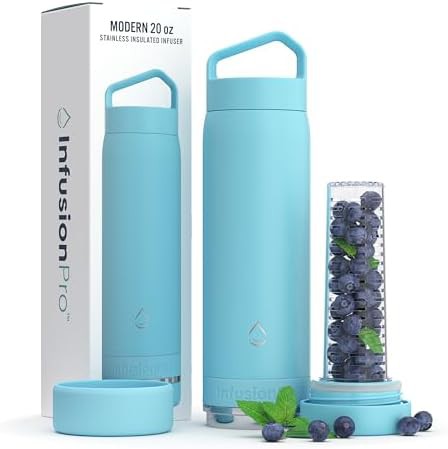 Mint green vacuum insulated infuser bottle