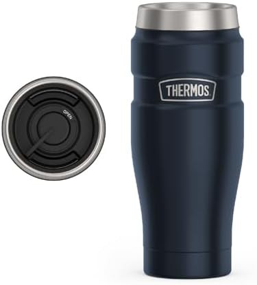 Midnight blue stainless steel travel tumbler 16oz