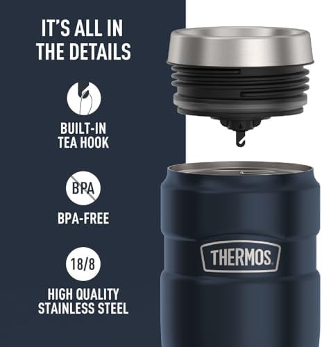 Midnight blue stainless steel travel tumbler 16oz — photo 4