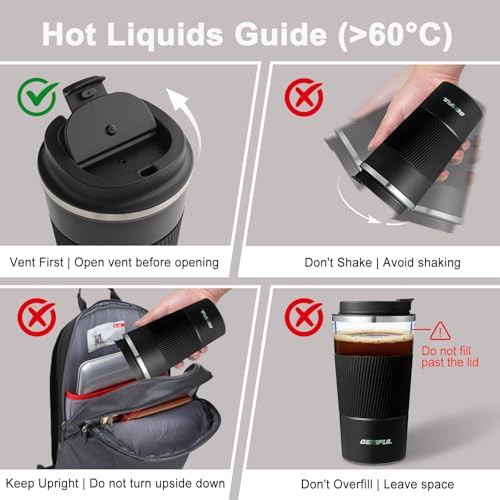 Black and white 17 oz travel coffee mug 2 pack — photo 3