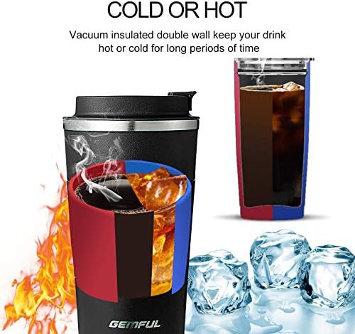 Black and white 17 oz travel coffee mug 2 pack — photo 4