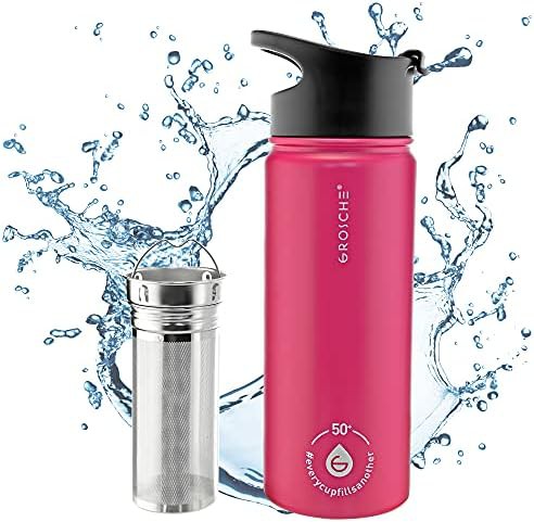 Pink Stainless Steel Tea Infuser Flask