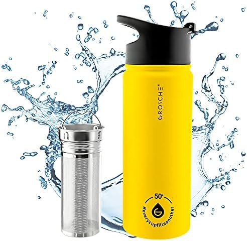 Yellow Stainless Steel Tea Infuser Flask