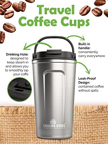 Stainless Steel Travel Mug with Handle 16 oz — photo 3