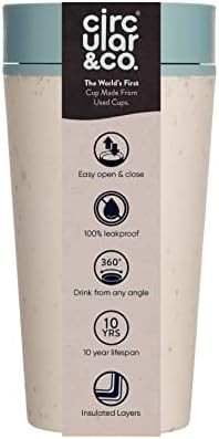 Blue recycled material 12 oz travel mug