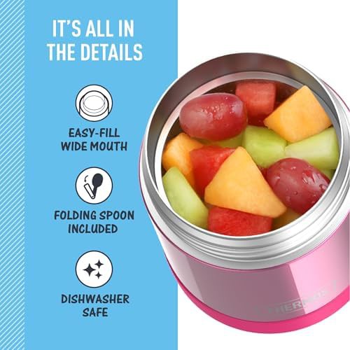Pink kids food jar with spoon 10oz — photo 5