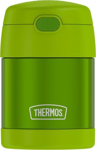 Lime kids food jar with spoon 10oz