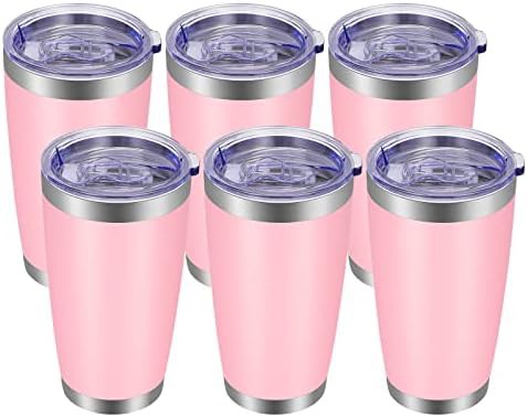 Pink insulated tumbler 20 oz 6 pack