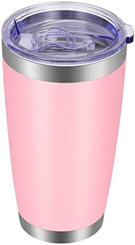 Pink powder coated tumbler 20 oz