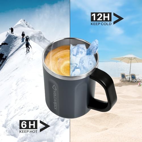 Grey Stainless Steel Insulated Travel Mug — photo 4