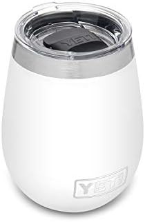 White 10 oz wine tumbler with lid
