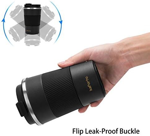 Black 12oz insulated travel coffee mug — photo 2