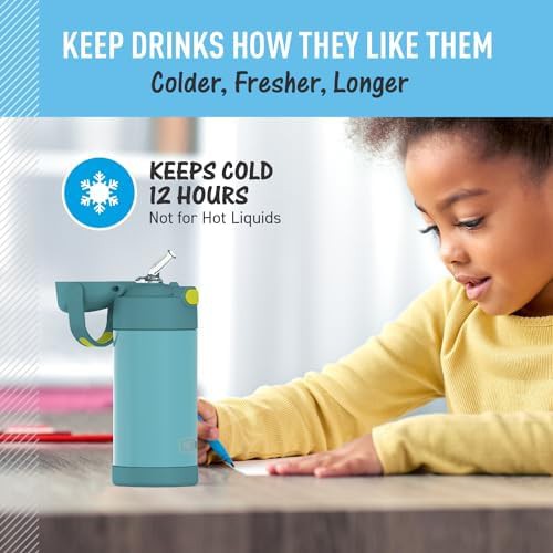 Blue and green Funtainer straw bottle 12oz — photo 5