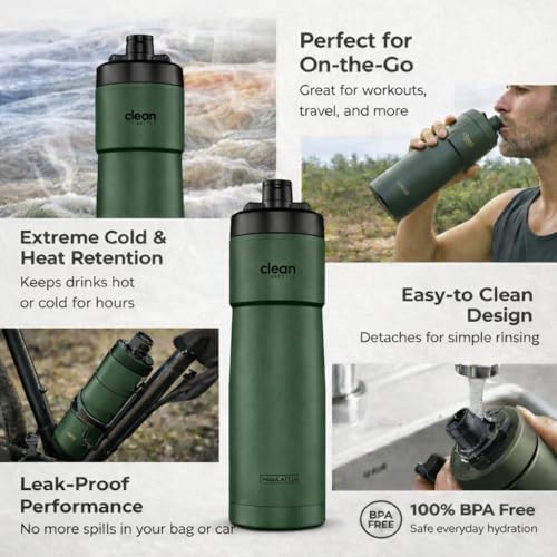 Matte Green Insulated Bike Water Bottle — photo 3