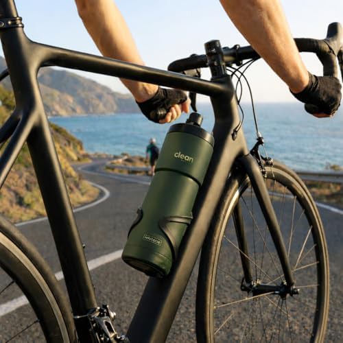 Matte Green Insulated Bike Water Bottle — photo 4
