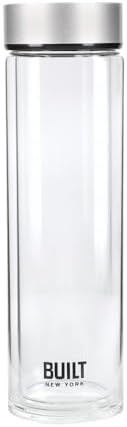 Silver borosilicate glass insulated water bottle