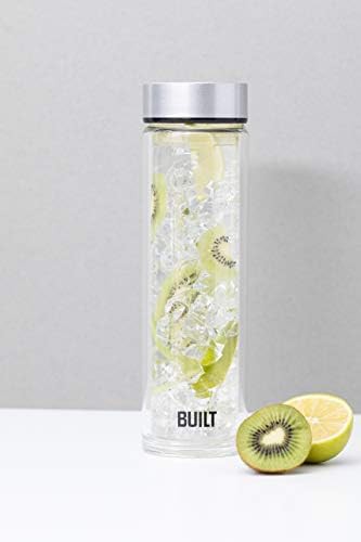 Silver borosilicate glass insulated water bottle — photo 3