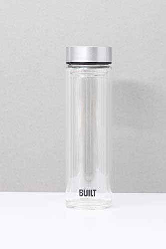 Silver borosilicate glass insulated water bottle — photo 4