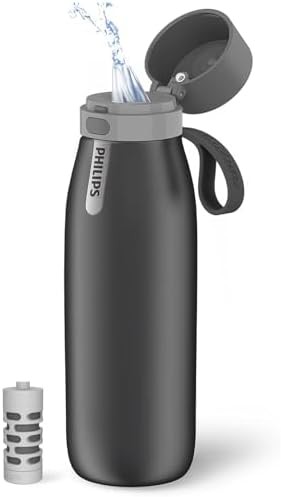 Black 18.6 oz Filtered Stainless Steel Bottle