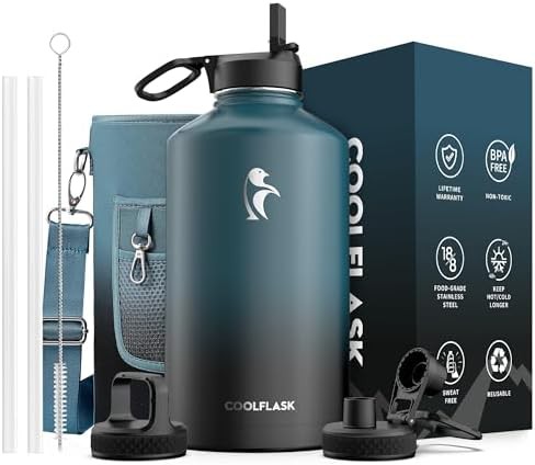 One Gallon Green Stainless Steel Bottle
