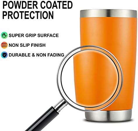 Orange powder coated insulated tumbler set — photo 5