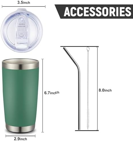 Dark green powder coated insulated tumbler — photo 3