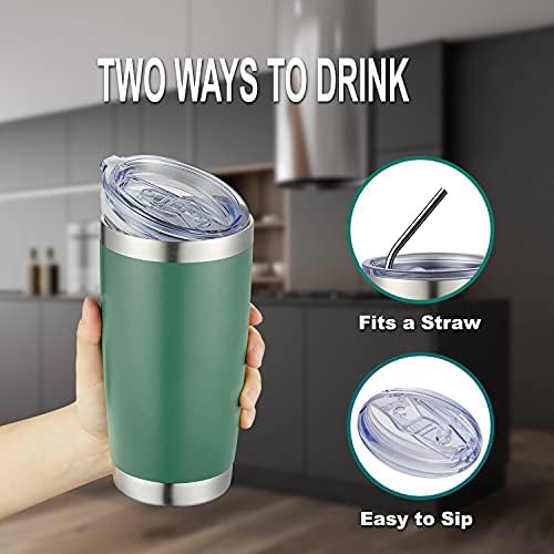 Dark green powder coated insulated tumbler — photo 4
