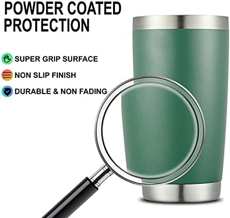 Dark green powder coated insulated tumbler — photo 5