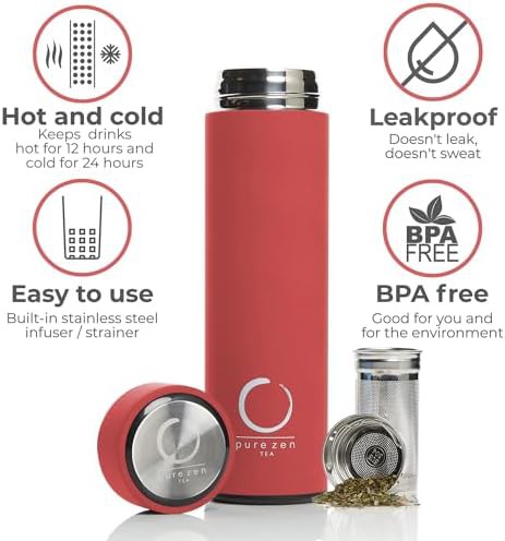 Slim Insulated Tea Thermos with Infuser — photo 3