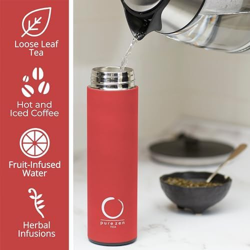 Slim Insulated Tea Thermos with Infuser — photo 4