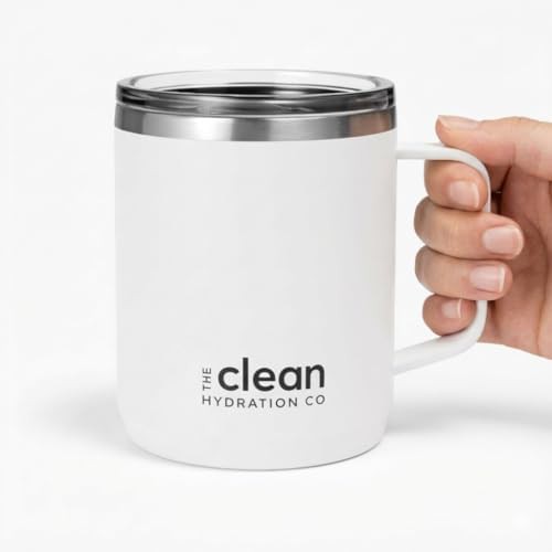 White ceramic travel mug 12 oz