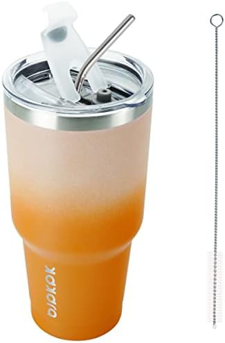 30 oz Tumbler with Lid and Straw steel