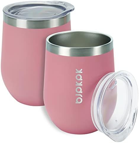 2 PCS 12oz Insulated Wine Tumblers steel