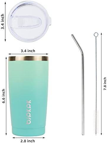 20oz Coffee Tumbler with Lid & Straw stainless — photo 3