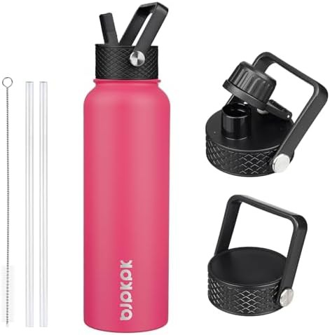 40oz Insulated Water Bottle with Straw Lid