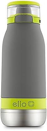 Gray kids stainless steel straw bottle 14 oz