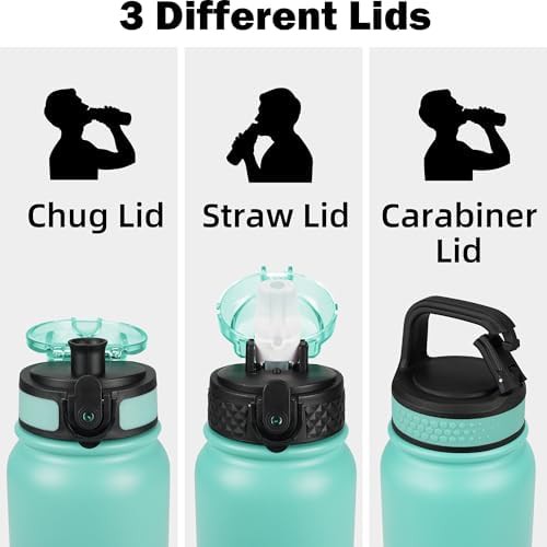 Vacuum Insulated Water Bottle with Three Lids — photo 2