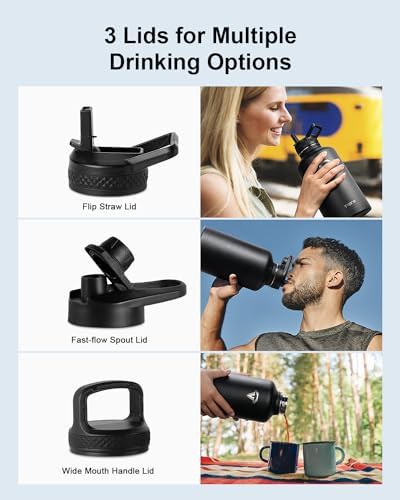 Matte black 64 oz stainless steel thermo flask — photo 3